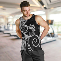 New Zealand Valentine Men Tank Top Aroha Gray Piwakawaka LT05 Gray - Polynesian Pride