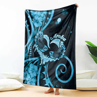 New Zealand Valentine Blanket Aroha Cyan Piwakawaka LT05 - Polynesian Pride