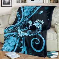 New Zealand Valentine Blanket Aroha Cyan Piwakawaka LT05 - Polynesian Pride