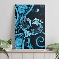 New Zealand Valentine Canvas Wall Art Aroha Cyan Piwakawaka LT05 - Polynesian Pride