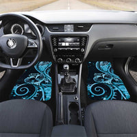 New Zealand Valentine Car Mats Aroha Cyan Piwakawaka LT05 Set 2pcs - Front Cyan - Polynesian Pride