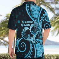 New Zealand Valentine Hawaiian Shirt Aroha Cyan Piwakawaka LT05 - Polynesian Pride