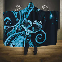 New Zealand Valentine Hooded Blanket Aroha Cyan Piwakawaka LT05 - Polynesian Pride