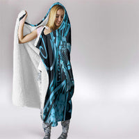 New Zealand Valentine Hooded Blanket Aroha Cyan Piwakawaka LT05 - Polynesian Pride