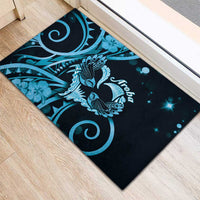 New Zealand Valentine Rubber Doormat Aroha Cyan Piwakawaka LT05 - Polynesian Pride