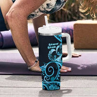 New Zealand Valentine Tumbler With Handle Aroha Cyan Piwakawaka LT05 - Polynesian Pride
