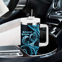 New Zealand Valentine Tumbler With Handle Aroha Cyan Piwakawaka LT05 - Polynesian Pride