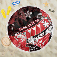 Hawaii Valentine Day Beach Blanket Polynesian Hibiscus Art Style Red LT05 One Size 150cm Red - Polynesian Pride