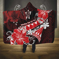Hawaii Valentine Day Hooded Blanket Polynesian Hibiscus Art Style Red LT05 - Polynesian Pride