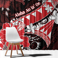 Hawaii Valentine Day Window Curtain Polynesian Hibiscus Art Style Red LT05 - Polynesian Pride