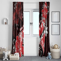 Hawaii Valentine Day Window Curtain Polynesian Hibiscus Art Style Red LT05 - Polynesian Pride