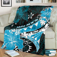 Hawaii Valentine Day Blanket Polynesian Hibiscus Art Style Turquoise LT05 - Polynesian Pride