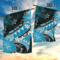 Hawaii Valentine Day Garden Flag Polynesian Hibiscus Art Style Turquoise LT05 - Polynesian Pride