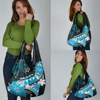 Hawaii Valentine Day Grocery Bag Polynesian Hibiscus Art Style Turquoise LT05 - Polynesian Pride