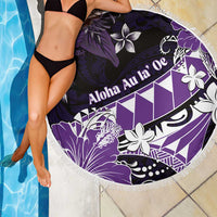 Hawaii Valentine Day Beach Blanket Polynesian Hibiscus Art Style Purple LT05 - Polynesian Pride