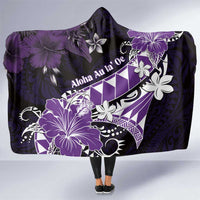 Hawaii Valentine Day Hooded Blanket Polynesian Hibiscus Art Style Purple LT05 One Size Purple - Polynesian Pride