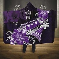 Hawaii Valentine Day Hooded Blanket Polynesian Hibiscus Art Style Purple LT05 - Polynesian Pride