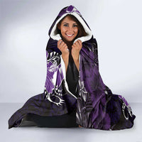 Hawaii Valentine Day Hooded Blanket Polynesian Hibiscus Art Style Purple LT05 - Polynesian Pride