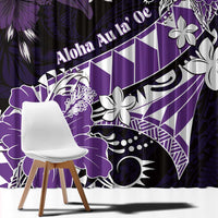 Hawaii Valentine Day Window Curtain Polynesian Hibiscus Art Style Purple LT05 - Polynesian Pride