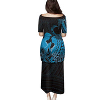 Alofa Samoa Valentine Blue Family Matching Puletasi and Hawaiian Shirt Love Is The Greatest Thing