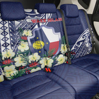 Wake Island Back Car Seat Cover Tribal Pattern With Hibiscus Flowers LT05 - Polynesian Pride