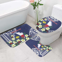 Wake Island Bathroom Set Tribal Pattern With Hibiscus Flowers LT05 - Polynesian Pride