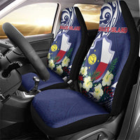 Wake Island Car Seat Cover Tribal Pattern With Hibiscus Flowers LT05 - Polynesian Pride