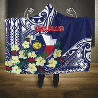Wake Island Hooded Blanket Tribal Pattern With Hibiscus Flowers LT05 - Polynesian Pride
