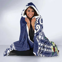 Wake Island Hooded Blanket Tribal Pattern With Hibiscus Flowers LT05 - Polynesian Pride