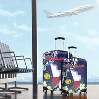 Wake Island Luggage Cover Tribal Pattern With Hibiscus Flowers LT05 - Polynesian Pride