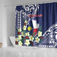 Wake Island Shower Curtain Tribal Pattern With Hibiscus Flowers LT05 - Polynesian Pride