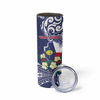 Personalised Wake Island Skinny Tumbler Tribal Pattern With Hibiscus Flowers LT05 - Polynesian Pride