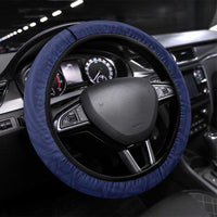 Wake Island Steering Wheel Cover Tribal Pattern With Hibiscus Flowers LT05 Universal Fit Blue - Polynesian Pride