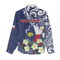 Personalised Wake Island Women Casual Shirt Tribal Pattern With Hibiscus Flowers LT05 - Polynesian Pride