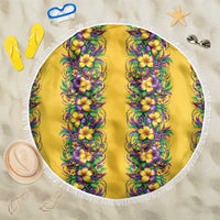 Aloha Hawaii Mardi Gras Beach Blanket Gold Style LT05 One Size 150cm Gold - Polynesian Pride