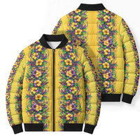 Aloha Hawaii Mardi Gras Bomber Puffer Jacket Gold Style LT05 - Polynesian Pride