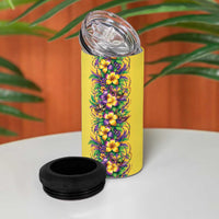 Aloha Hawaii Mardi Gras 4 in 1 Can Cooler Tumbler Gold Style LT05 - Polynesian Pride