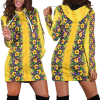 Aloha Hawaii Mardi Gras Hoodie Dress Gold Style LT05 - Polynesian Pride