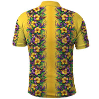 Aloha Hawaii Mardi Gras Polo Shirt Gold Style LT05 - Polynesian Pride