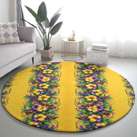 Aloha Hawaii Mardi Gras Round Carpet Gold Style LT05 - Polynesian Pride