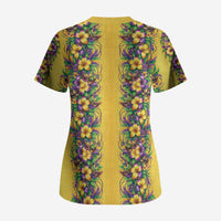 Aloha Hawaii Mardi Gras Scrub Top Gold Style LT05 - Polynesian Pride