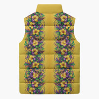 Aloha Hawaii Mardi Gras Sleeveless Puffer Jacket Gold Style LT05 - Polynesian Pride