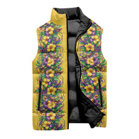 Aloha Hawaii Mardi Gras Sleeveless Puffer Jacket Gold Style LT05 - Polynesian Pride