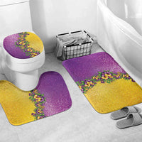 Hawaii Mardi Gras Bathroom Set Plumeria Lei Beads Glitter Style LT05 Mat Set Only (3 pcs) One Size Colorful - Polynesian Pride