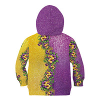 Hawaii Mardi Gras Kid Hoodie Plumeria Lei Beads Glitter Style LT05 - Polynesian Pride