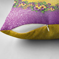 Hawaii Mardi Gras Pillow Cover Plumeria Lei Beads Glitter Style LT05 - Polynesian Pride