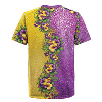 Hawaii Mardi Gras Rugby Jersey Plumeria Lei Beads Glitter Style LT05 - Polynesian Pride