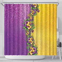 Hawaii Mardi Gras Shower Curtain Plumeria Lei Beads Glitter Style LT05 - Polynesian Pride