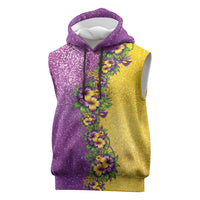 Hawaii Mardi Gras Sleeveless Hoodie Plumeria Lei Beads Glitter Style LT05 Colorful - Polynesian Pride