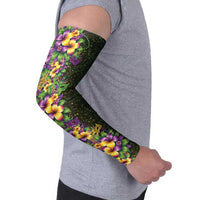 Hawaii Mardi Gras Arm Sleeves Tropical Flowers Glitter Style LT05 - Polynesian Pride